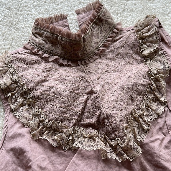 Lace Frills maroon shirt top - Picture 2 of 10